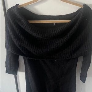 Elegant Black Off-Shoulder Sweater